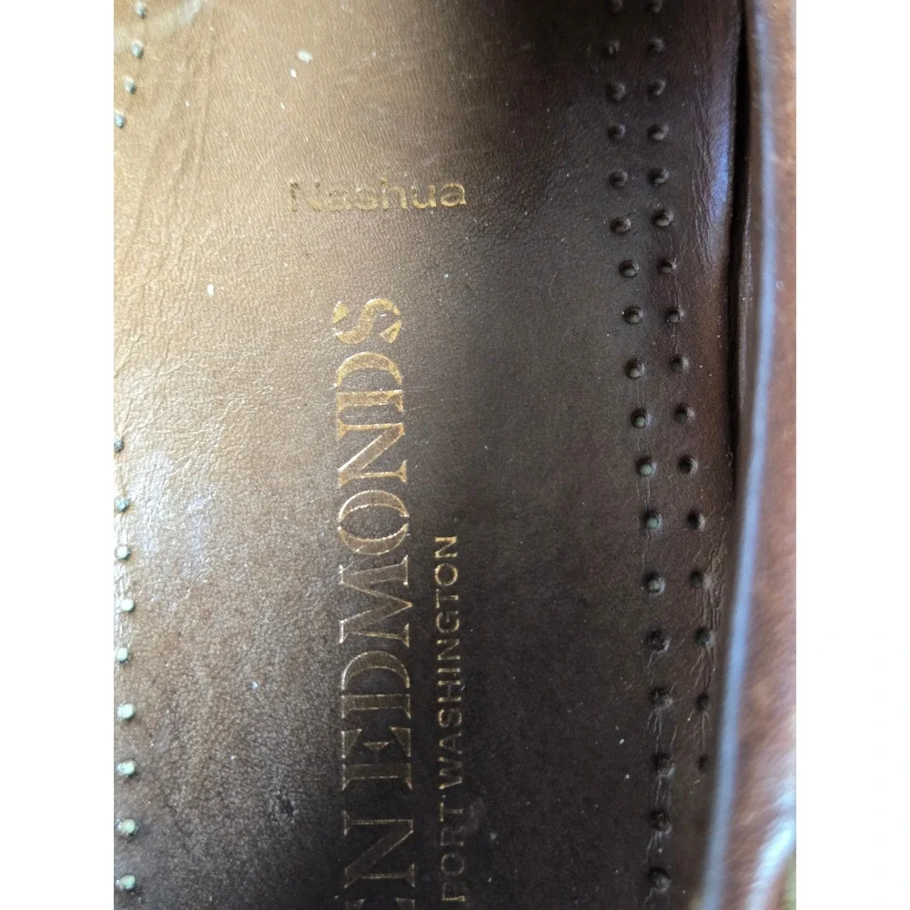 Allen Edmonds Mens 11.5 D Two Tone Brown Black‎ Leather Kiltie Tassel Loafers